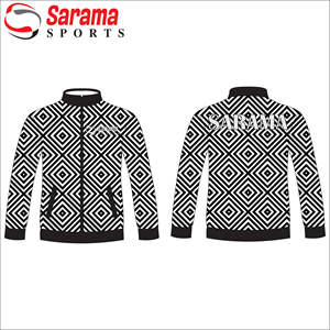 Venta caliente manga personalizada bloque de color cuello en V 100% chaqueta de poliéster pulóver bombardero bordado con diseño personalizado - Product Image 2