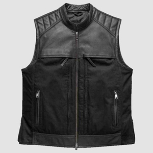 เสื้อกั๊กหนังแท้คุณภาพสูง กันน้ำ สำหรับขี่มอเตอร์ไซค์ หนังหนา เสื้อผ้ากีฬาสำหรับผู้ชาย - Product Image 1