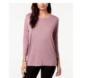 Camiseta informal con costuras para mujer, camiseta de manga larga con cuello redondo, informal - Product Image 1