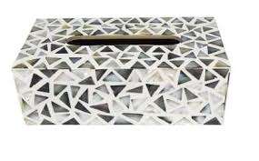 Caja de pañuelos hecha a mano de moda de alta calidad con estilo moderno de nácar - Product Image 2