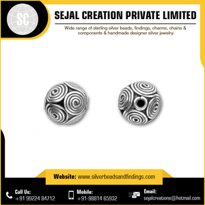 Cuentas redondas de plata de ley brillante de alta calidad al por mayor, accesorios de joyería, espaciadores a precio competitivo - Product Image 2