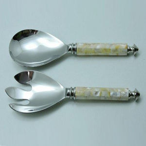 ฮอร์น & สแตนเลสชุบเงินขายส่งชุดเสิร์ฟสลัดอุปกรณ์ทานอาหารจานร้อน - Product Image 6