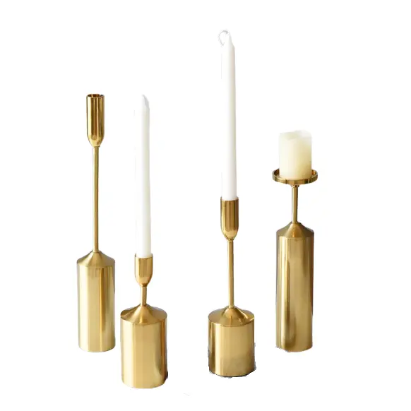 Suporte de velas de ouro para mesa de natal, suporte de velas artesanal personalizado de decoração de casa, estande de velas vintage disponível