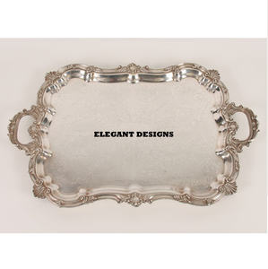 Bandeja para servir de latón de diseño elegante vintage de variedad exclusiva, plato para servir en forma rectangular para uso doméstico para alimentos - Product Image 3