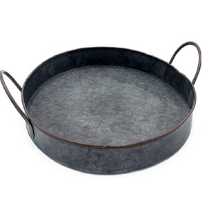 ถาดเสิร์ฟอาหารชุบสังกะสีสีดำในดีไซน์ทันสมัยอาหารเช้ามื้อเย็นที่บ้านโรงแรมร้านอาหารใช้ชิ้นเสิร์ฟหรูหรา - Product Image 1