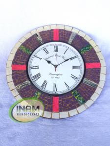 Reloj de pared analógico hecho a mano, moderno/de diseño, con mármol multicolor y diseño elegante por INAM HANDICRAFTS - Product Image 3
