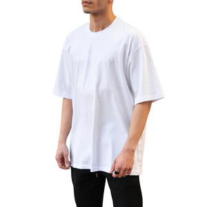 Camiseta Blanca de Algodón Orgánico 100% para Hombre, Talla Grande, Diseño Sencillo, Estilo Hip Hop, Servicio OEM Disponible, Nueva Tendencia Verano 2023 - Product Image 2