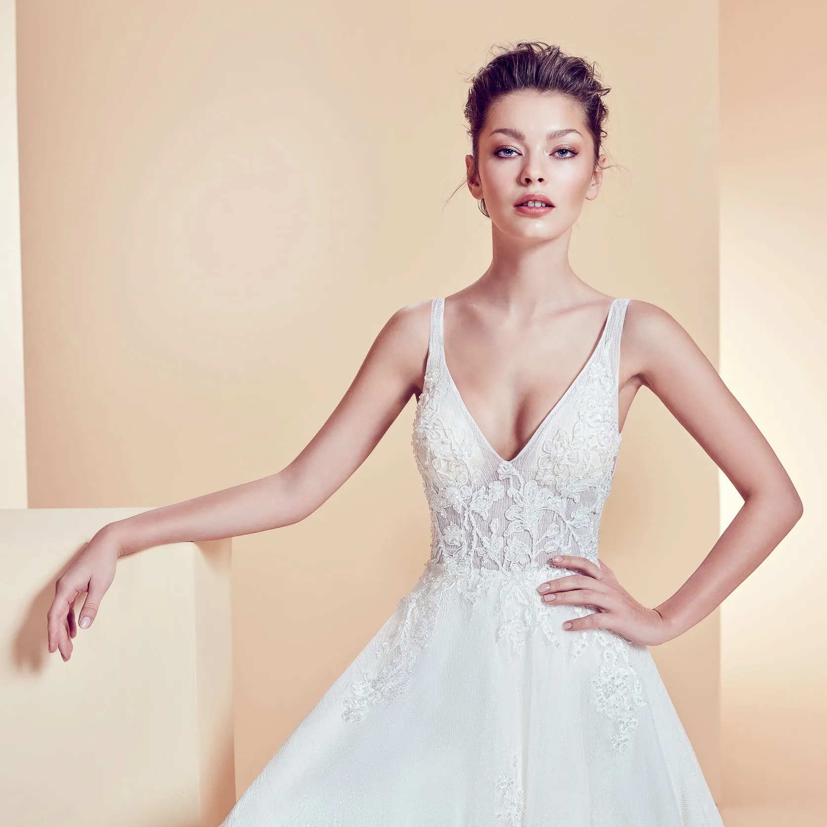 Floral bridal design and ultra-modern fashion