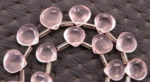 Alta calidad 21 Cuentas rosas lisas en forma de corazón 1 hebra de piedras preciosas de cuarzo rosa Natural para la fabricación de joyas - Product Image 3