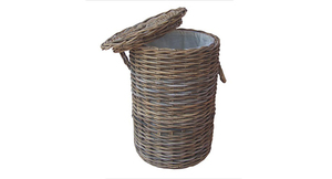 印度尼西亚西爪哇井里汶高品质折叠廉价柳条洗衣篮，内衬简单优雅的现代设计 - Product Image 2