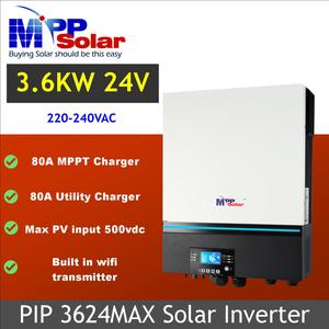MAX 3600W Onduleur solaire monophasé 24V 230VAC Sortie 500VDC 80A MPPT Chargeur 240VAC Entrée PV Transmetteur WIFI intégré - Product Image 2