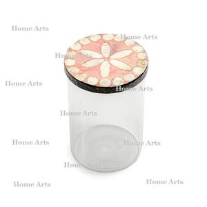 Acrylic <b>Sweets</b> Jar With Mother Of Pearl Lid Unique Design Round Shape <b>Sweet</b> Dry Fruits Storage <b>Box</b> By Home Arts - Product Image 1