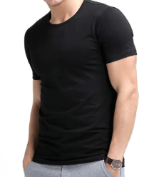 Camiseta de manga corta de alta calidad con cuello redondo y color liso/camiseta en blanco transpirable básica suave para hombre 2024 - Product Image 2
