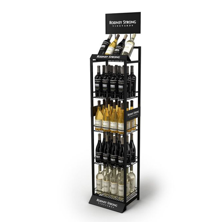 Customized Fashion Style Wine Rack Sparkling Beverage Metal Display Stands Wine Rack Metal for Pub — view 1