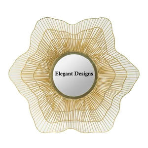 Miroir mural en fer de luxe forme ronde concepteur meilleur miroir fait à la main classique élégant miroir mural décoratif le plus vendu - Product Image 6