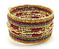 Bracelet manchette tendance en perles Miyuki plaqué or, fait main, pour femme, luxe, cadeau personnalisé, couleur au choix, vente en gros 2026