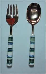 ชุดช้อนตักสลัดเหล็กคุณภาพดี ด้ามจับเรซิ่น ขายดี เหมาะสำหรับงานแต่งงาน โรงแรม และร้านอาหาร - Product Image 2