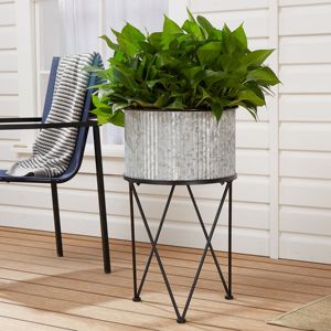 Firecore — jardinière de table en métal galvanisé, plateau avec support - Product Image 2