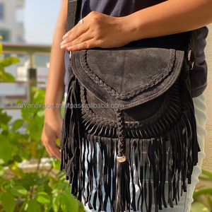 Bolso de Hombro para Mujer, Bolso Cruzado para Chicas, Bolso de Mano con Flecos de Gamuza, Bolso de Cuero Estilo Boho - Product Image 2