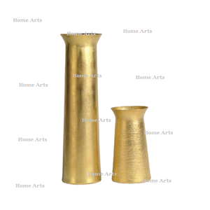 Ensemble de 2 vases à fleurs en laiton poli doré, taille et forme personnalisées, vase à fleurs provenant du meilleur exportateur en Inde - Product Image 2