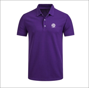 เสื้อโปโลแขนสั้นสีแดงสำหรับผู้ชาย ผ้าฝ้าย ปักโลโก้ ใส่สบายๆ - Product Image 2