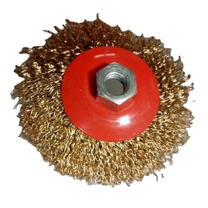 115ミリメートルCrimped Brass Circular Bevel Wire Brush Rotary Abrasive Deburring Wheel Circular Twist Stainless Steel Angle Grinder