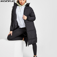 Abrigo Largo de Plumas para Mujer, Estilo Burbuja, Ecológico, Tallas Grandes, Impermeable, con Estampado Personalizado y Capucha Desmontable, Novedad de Invierno
