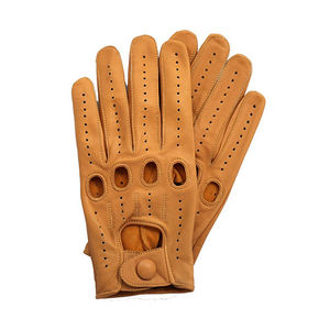 2024 gants en cuir de chèvre grainé marron de haute qualité conduite personnalisée écran tactile Anti-impact anti-coupure anti-dérapant pour hommes femmes - Product Image 1