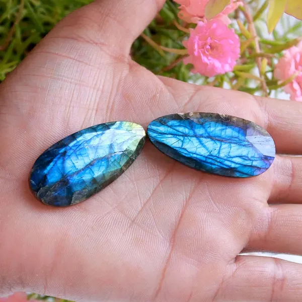 Labradorita-pendientes de Buda de varios colores, piedras preciosas de cz, cuentas de cristal sueltas de cabujón para fabricación de joyas, piedra emparejada de grano 125