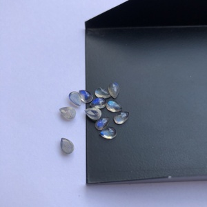 6mm naturel Labradorite lisse poire calibré Cabochons Semi précieux prix de gros pierres en vrac fabrication de bijoux fabricant - Product Image 1