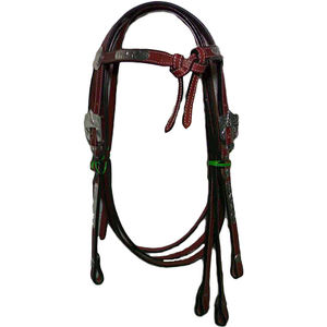 VENDRE tête de cheval en cuir Tan décrochage WESTERN HEADSTALL EN DOLLAR 8 épi complet Shetland - Product Image 6