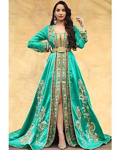 Nuevo Vestido Caftán de Diseñador a la Moda para Mujer, Ropa de Fiesta, Caftán de Boda, Adornado con Cuentas de Cristal y Pedrería - Product Image 1