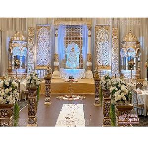 Boda de lujo Decoración de escenario tradicional Conjunto de escenario de boda blanco de lujo Canadá Modern Grand Wedding Stage DecorationUK - Product Image 1