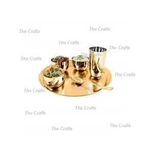 Ensemble de thali en acier martelé, écologique, pour servir les aliments, avec vaisselle de qualité supérieure, style moderne classique - Product Image 3