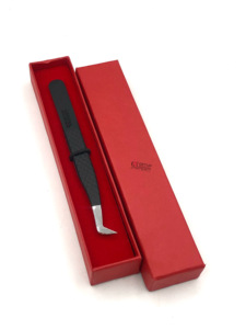 Pince à épiler professionnelle pour extension de cils Diamond Grip Nouveau style Revêtement en poudre noire mate Outil de beauté en acier inoxydable - Product Image 6