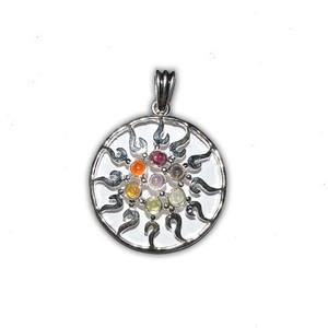 Colgante de Metal de Chakra curativo, piedra de ágata Natural grabada, piedra preciosa de cristal tallada con colgante de mascota estilo Feng Shui - Product Image 1