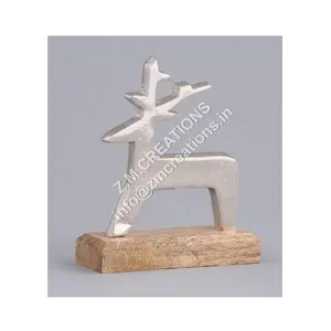 Base de madera para el hogar, escultura de decoración de Pascua y Navidad, figura de asta de ciervo, uso de escultura de objeto para oficina