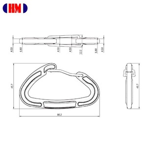 Mosquetón de Aluminio Anodizado Tipo D para Redes y Cuerdas, Modelo AH003WR - Product Image 3