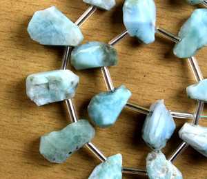 Colección de piedras preciosas de Larimar azul Natural de 21 piezas, forma desigual suelta, estilo de joyería áspera, corte al por mayor - Product Image 5