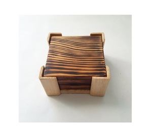 Posavasos de madera con soporte decorativo para servir té y café, novedad - Product Image 6