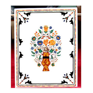 ท็อปโต๊ะกาแฟโบราณลายหินอ่อนรูปสี่เหลี่ยมผืนผ้า - Product Image 1