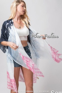 Robe Kaftan Tie Dye de Designer pour Femmes Casual Beach Cover Dress Summer Rayon Woven in Europe Style - Product Image 3