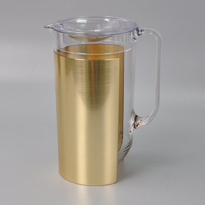 Pichet à eau en forme d'octogone, avec bec de couvercle et poignée, de couleur or brossé - Product Image 2
