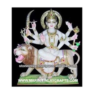 รูปปั้นหินอ่อน Durga Mata ทำด้วยมือที่สวยงาม - Product Image 1