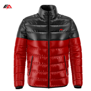 Veste matelassée bicolore personnalisée pour hommes, vêtements de sport longs et chauds pour l'hiver, avec duvet, état neuf, directement du fabricant - Product Image 1