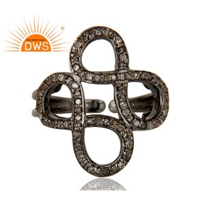 Ensemble de bijoux en argent noir anodisé, bijouterie 925 solide, diamant, Infinity Midi, vente en gros, offre spéciale - Product Image 3