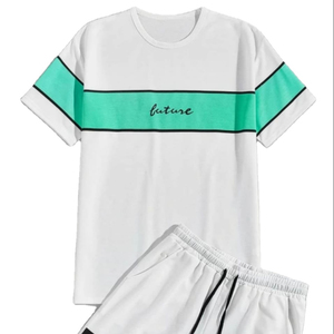 Collection pour hommes 2022 du Bangladesh Logo personnalisé Ensemble d'été deux pièces-T-shirt décontracté à col rond en tricot Édition limitée courte - Product Image 1