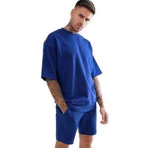 ชุดวอร์มขาสั้นผ้าคอตตอนหนาสำหรับผู้ชาย,ชุดวอร์มเล่นกีฬาเสื้อยืดกางเกงขาสั้นแบบสั่งทำสำหรับฤดูร้อน - Product Image 1