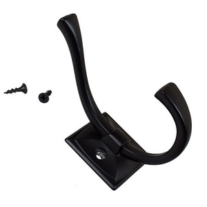 Deluxe Quality Black Color <b>Iron</b> <b>Hooks</b> Customized Size And Shape Clothes Hanging <b>Hook</b> <b>Coat</b> Hat Hanger With 2 Spike - Product Image 1