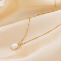 Collier Ras-du-Cou Pendentif Simple Perle de Culture d'Eau Douce Baroque, Bijou Quotidien pour Femme, Cadeau pour Demoiselle d'Honneur